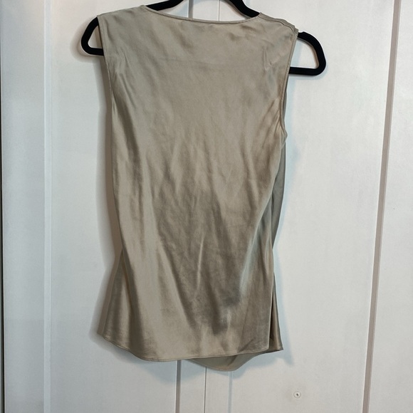St.John | Champagne Cream Silk Draped sleeveless Women's Top - US4 - PTP 16in - Picture 3 of 6